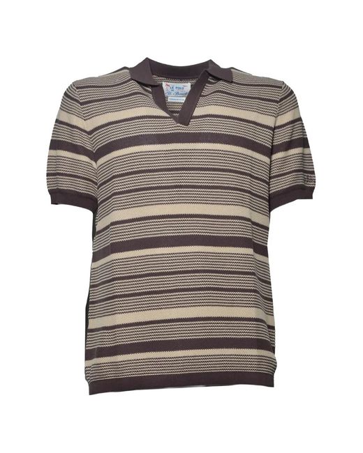 Mc2 Saint Barth Gray Striped T-Shirt for men