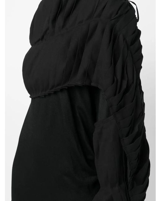 Yohji Yamamoto Black Wool And Cotton Dress