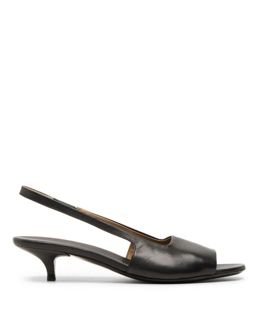 Marsèll Black Fiuto Leather Slingback Sandals