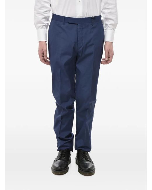 Corneliani Blue Pressed-Crease Trousers for men