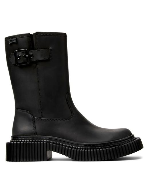 Camper Black Pix Berlin Buckle-Fastening Leather Boots