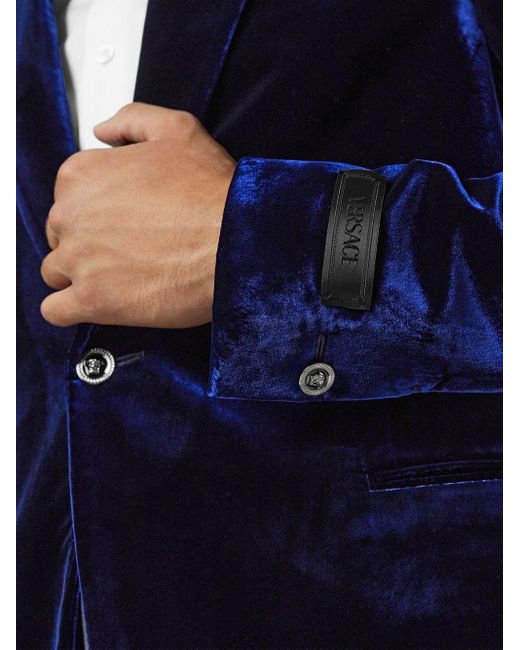 Versace Blue Velvet Blazer for men