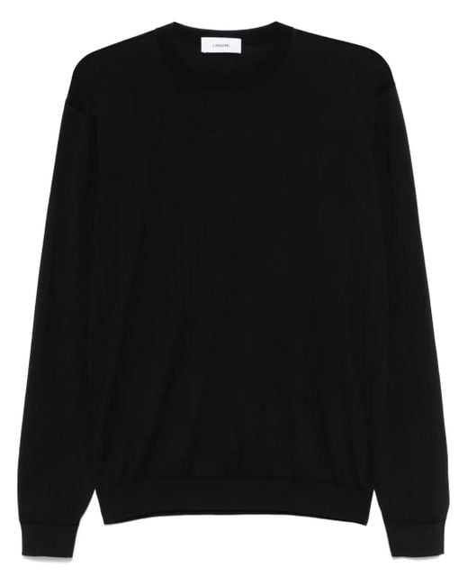 Lardini Black Fine-Knit Sweater for men