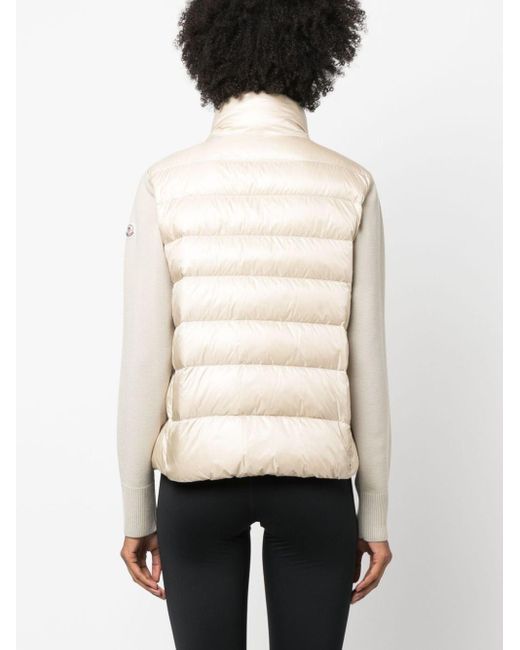 Moncler Natural Knitted-panel Puffer Jacket