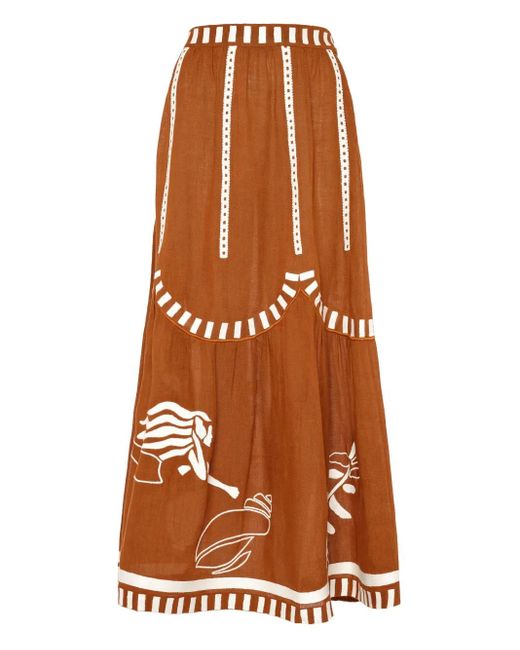 Eres Brown Starfish Maxi Skirt
