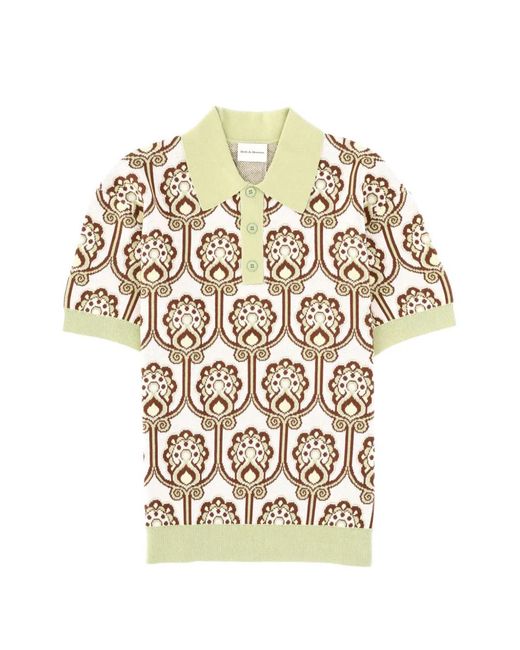 Drole de Monsieur White Patterned Polo Shirt for men