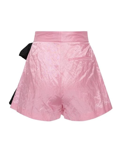 MSGM Pink Bow-Detail Shorts