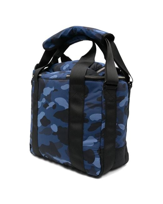 A Bathing Ape Blue Sac Cabas À Motif Camouflage for men