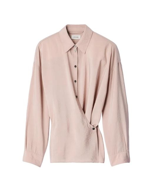 Lemaire Pink Straight Collar Twisted Shirt
