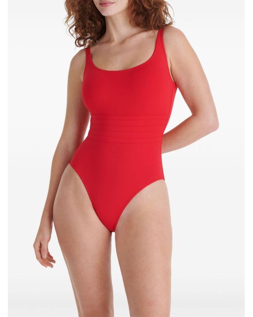 Eres Red Scoop-neck Swimsuit