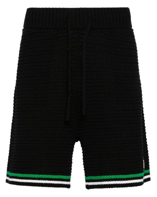 Casablancabrand Gehäkelte Tennis-Shorts in Black für Herren