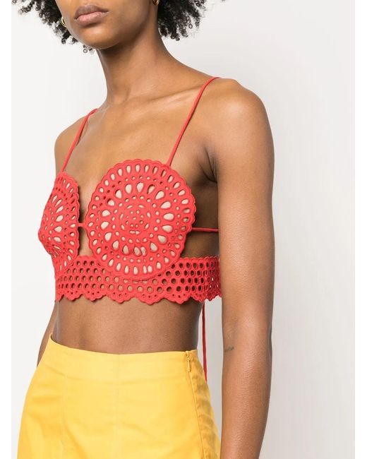 Stella McCartney Red Cut Out-Detail Bralette Top