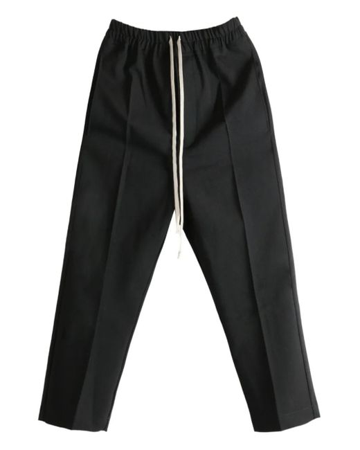 Virgin wool cropped trousers Rick Owens de color Black