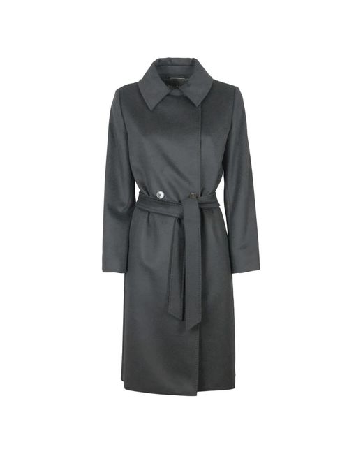 Max Mara Gray Belted Wool Coat