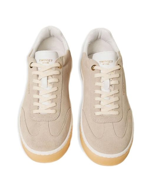 Twinset White Suede Sneakers