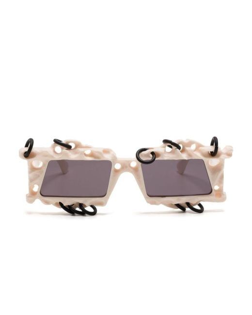 Kuboraum Pink X20 Sonnenbrille mit geometrischem Gestell
