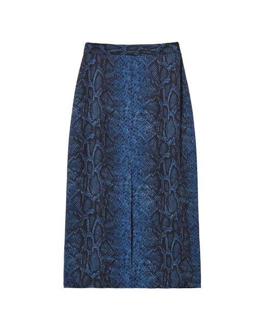 Twinset Blue Midirock Mit Python-Print