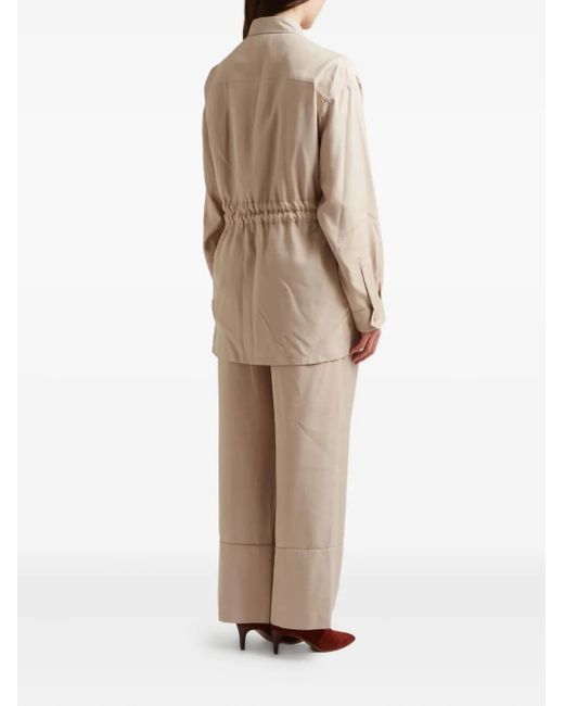 Elie Saab Natural Drawstring-Waist Jacket