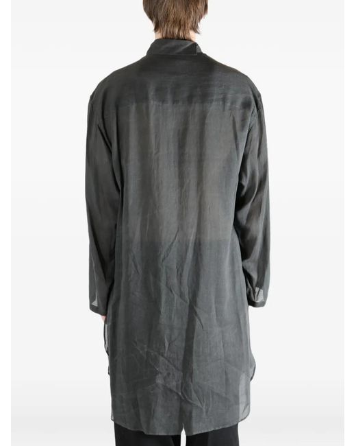 Yohji Yamamoto Gray Front-Pocket Shirt for men