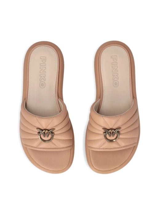 Pinko Multicolor Fiona Leather Slip-On Sandals