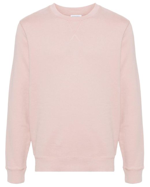 Sunspel Pink Loopback Seam-detail Sweatshirt for men