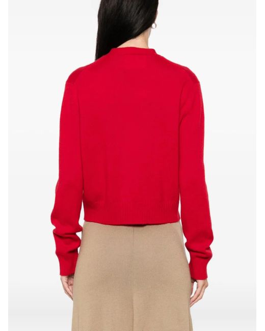 Lisa Yang Red Marion Button-Front Cashmere Cardigan