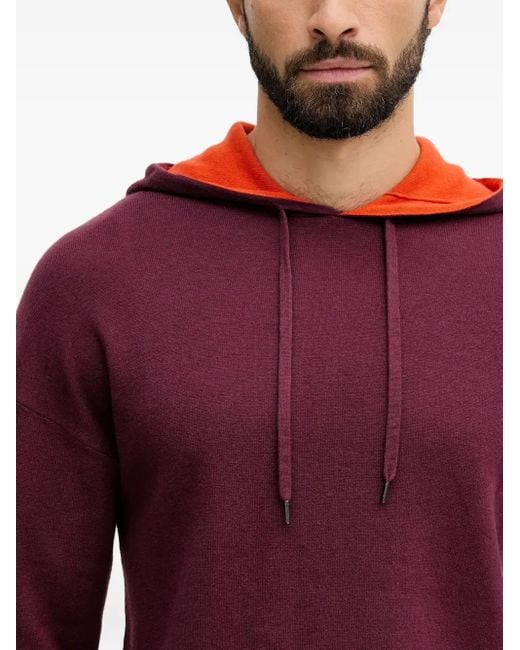 Benetton Red Drawstring Hoodie for men