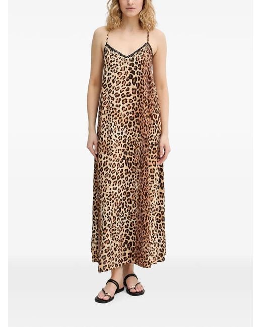 Lola Casademunt Natural Leopard-Print Maxi Dress