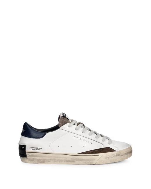 Crime London White Distressed Panelled Sneakers for men