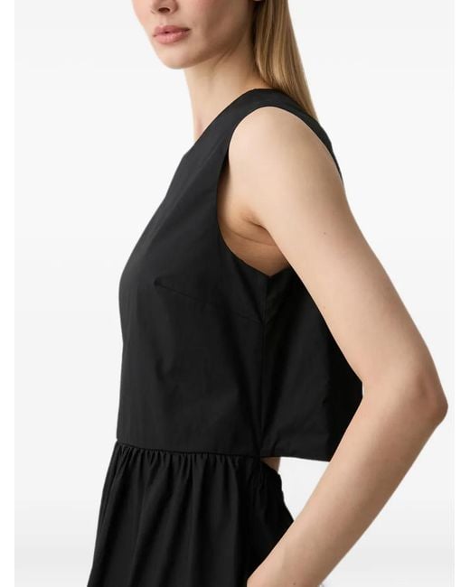 Benetton Black Cut-Out Sleeveless Maxi Dress