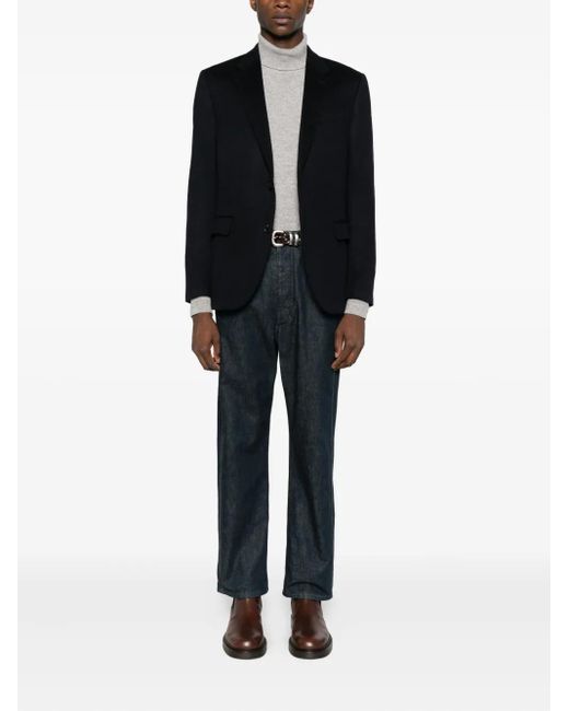 Zegna Black Buttoned Cashmere Jacket for men