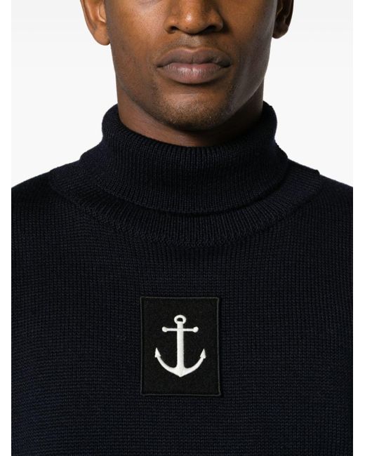 Pull en laine à patch logo Anchor Jil Sander pour homme en coloris Blue