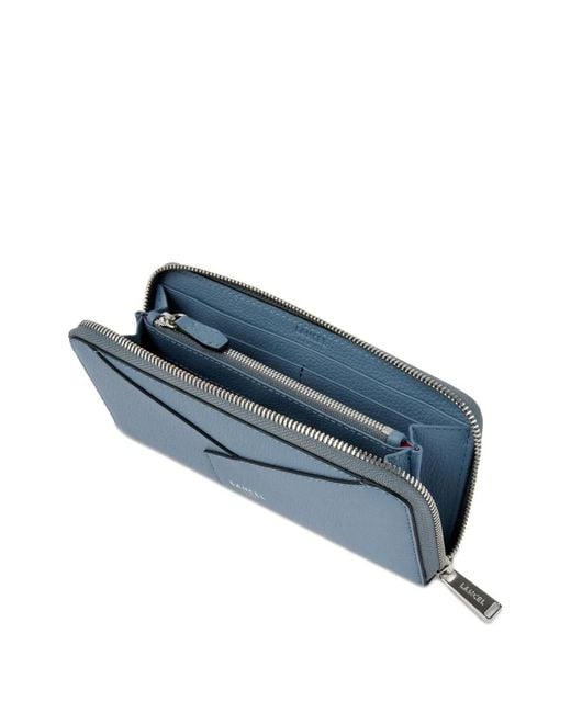 Lancel Blue Long Envelope Zip Around Wallet