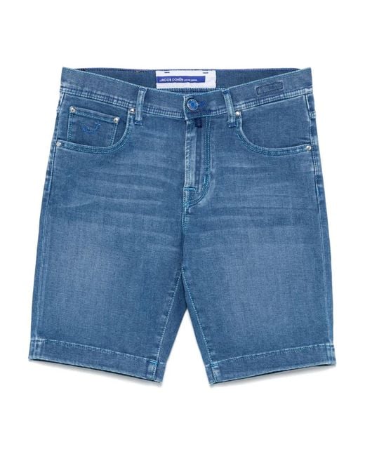 Jacob Cohen Blue 5-Pocket Slim Fit 'Nicolas' Bermuda Shorts for men