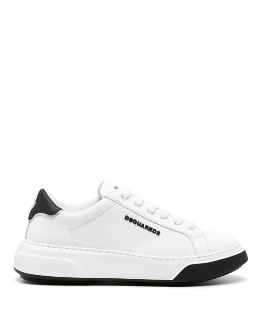 DSquared² White And Black Leather Sneakers