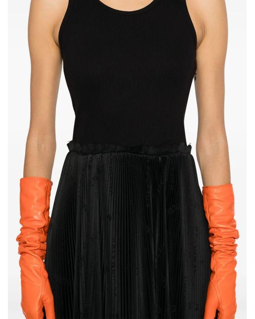 Balenciaga Black Bal Diagonal Midi Dress