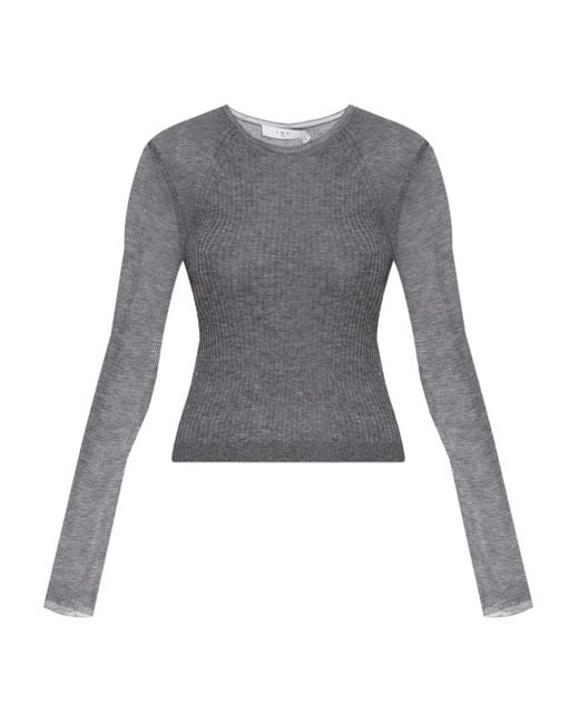 IRO Gray Kerria Lurex Ribbed Top