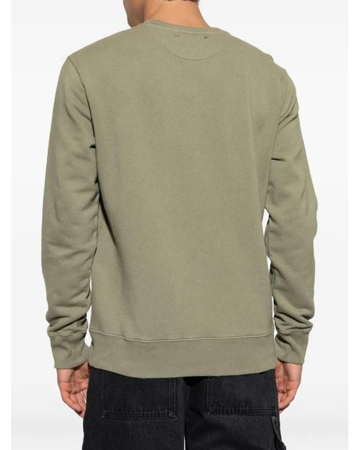 Golden Goose Deluxe Brand Green Logo-Print Distressed-Effect Sweatshirt for men