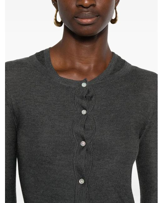 AYA MUSE Gray Eira Buttoned Mini Dress
