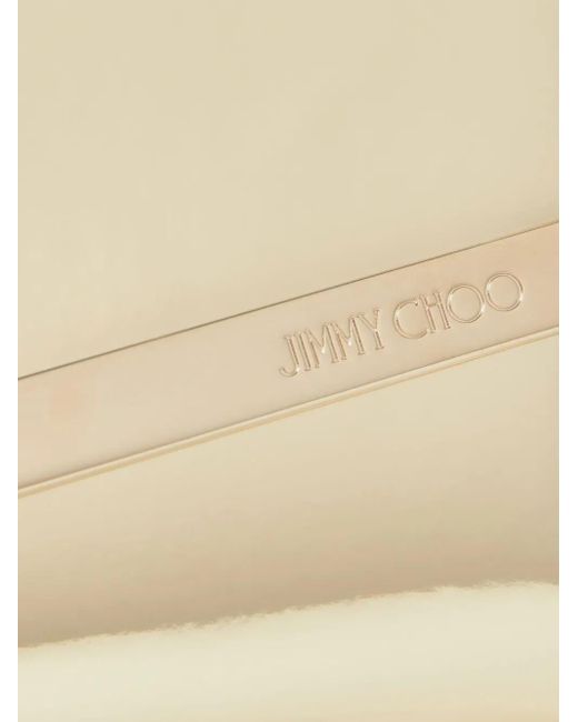 Jimmy Choo Natural Emmie' Gold-colored Handbag With Magnetic Fastening In Mirror Fabric