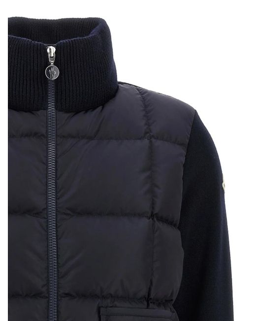 Doudoune À Empiècements En Maille Moncler en coloris Black