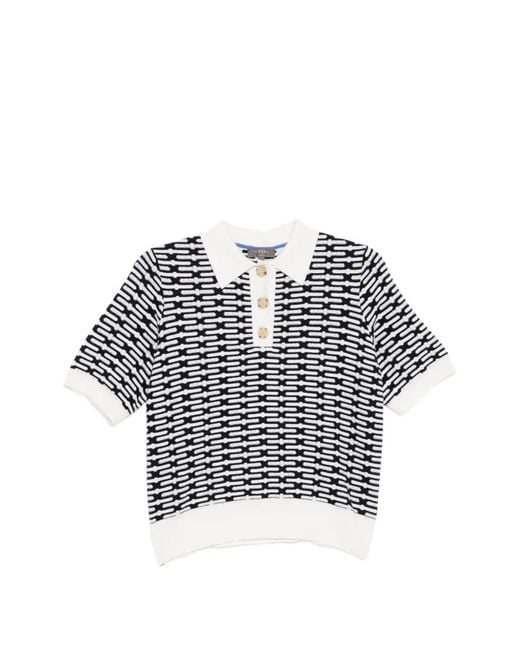 N.Peal Cashmere White Harlow Polo Top