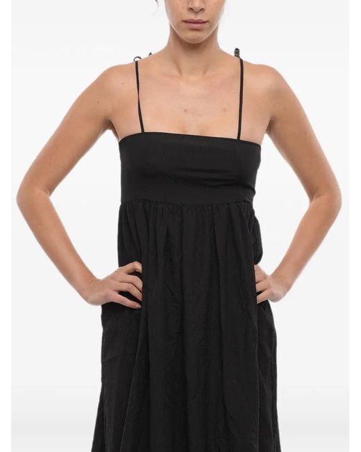 Notes Du Nord Black Square-Neck Midi Dress