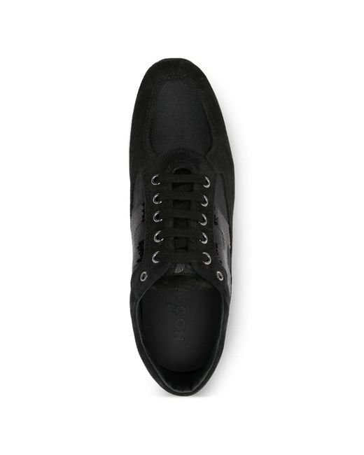 Hogan Black Interactive Logo-Detail Sneakers