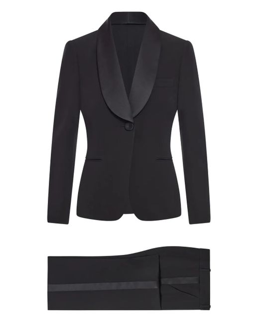 Traje con acabado satinado Giorgio Armani de color Black