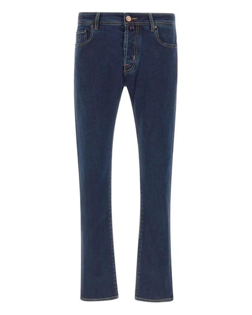 Jacob Cohen Blue Logo-Patch Jeans for men