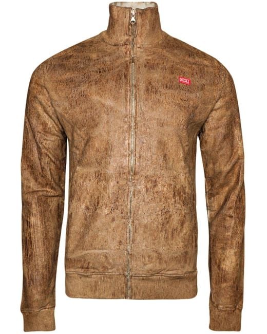 DIESEL Brown S-nyce Logo-patch Bomber Jacket for men