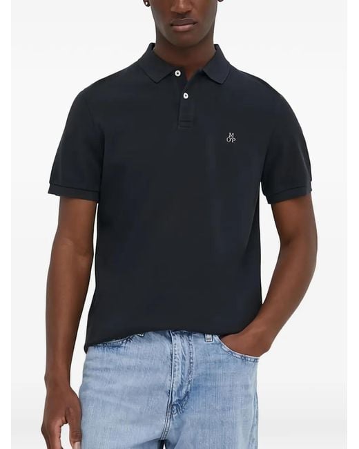 Marc O' Polo Blue Logo-Detail Polo Shirt for men