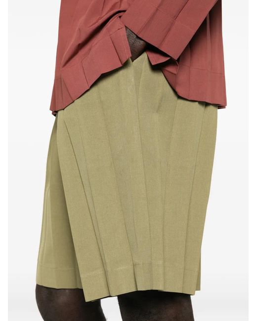 Homme Plissé Issey Miyake Green Pleated Shorts for men