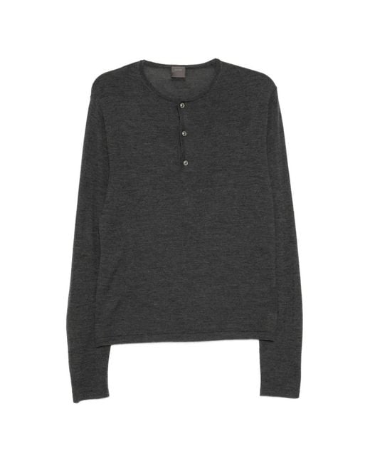 TEAM WANG design Black Reset Henley T-Shirt
